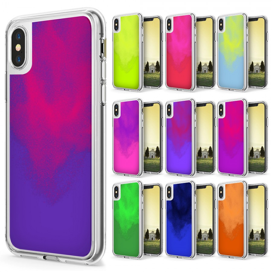 iPhone X / XS Kılıf Neon Likit Silikon Arka Kapak