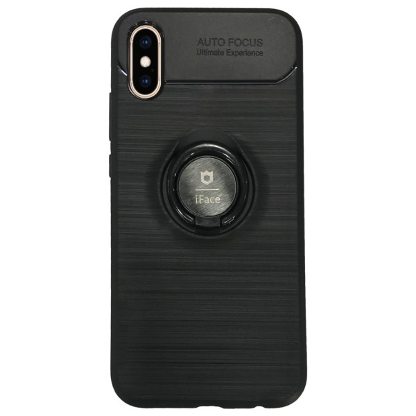 iPhone X / XS - New iFace Yüzük Tutuculu Arka Kapak Halka-Siyah…