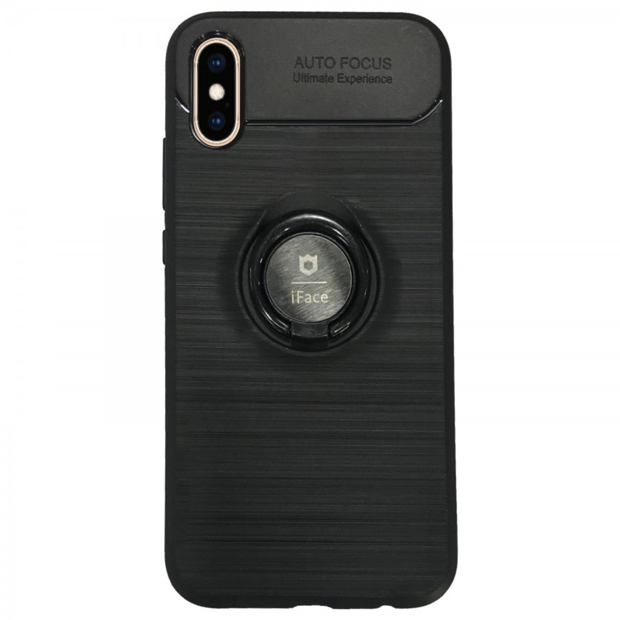 iPhone X / XS - New iFace Yüzük Tutuculu Arka Kapak Halka-Siyah