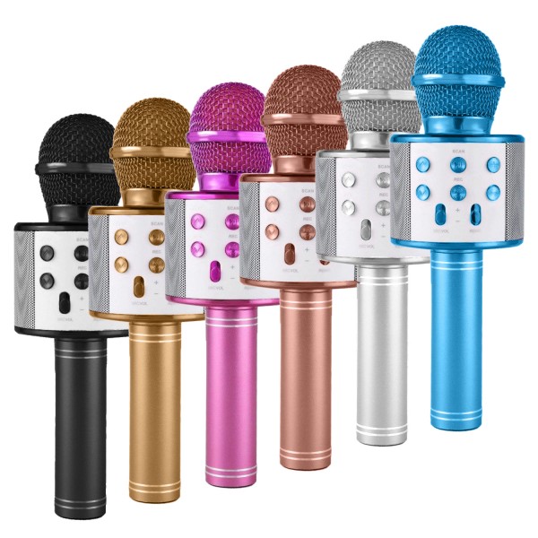 Karaoke Mikrofon Bluetooth, USB, Hafıza Kartı ve Aux Girişli WS-858…