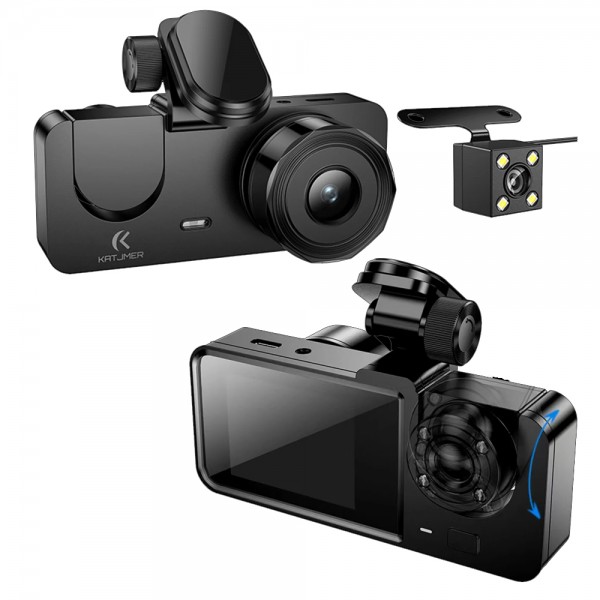 Katjmer KT-DC001 Full HD 3x Wi-Fi Ön & Arka Araç Kamera… Katjmer KT-DC001 Full HD 3x Wi-Fi Ön & Arka Araç Kamera…