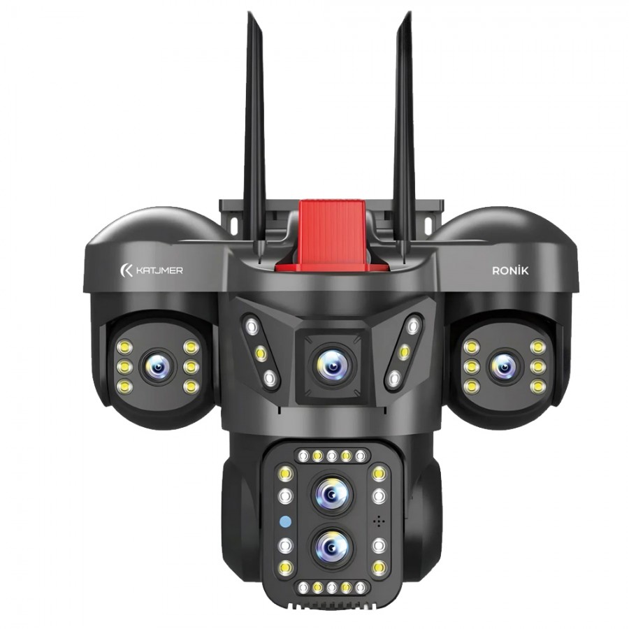 Katjmer Ronik Wifi Çoklu Lens PTZ Akıllı Güvenlik Kamerası Katjmer Ronik Wifi Çoklu Lens PTZ Akıllı Güvenlik Kamerası