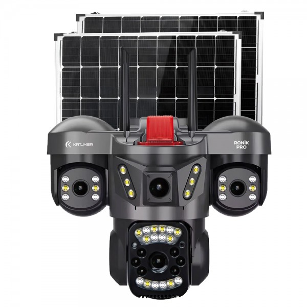 Katjmer Ronik Pro AI 4G Solar Üç Lens Akıllı Güvenlik Kamerası… Katjmer Ronik Pro AI 4G Solar Üç Lens Akıllı Güvenlik Kamerası…