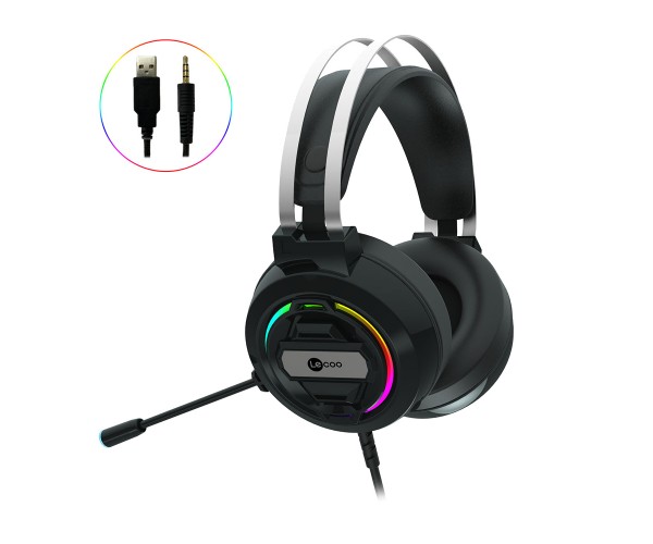 Lenovo Lecoo HT401 USB-A + 3.5mm RGB Mikrofonlu Kulak Üstü Gaming Ku&hellip;