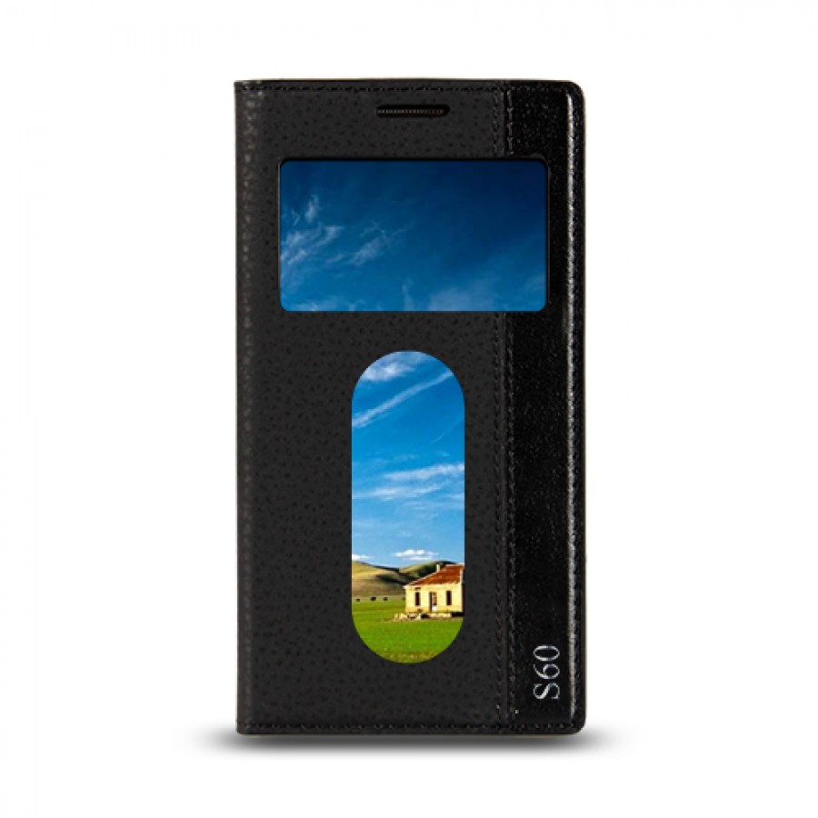 Lenovo S60 Gizli Mıknatıslı Pencereli Magnum Kılıf Siyah