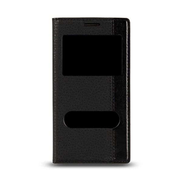 LG G2 Mini D610 Dkişli ve Gizli Mıknatslı Pencereli Magnum Kılıf Siya…