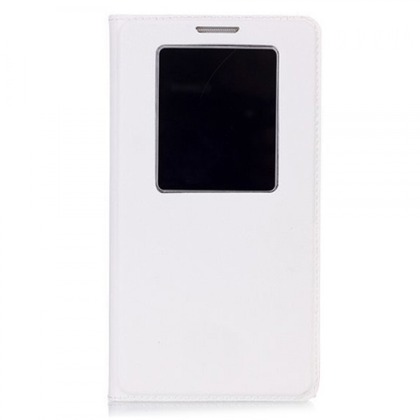 LG G2 Mini D610 S View Dikişli Deri Pencereli Kılıf Beyaz…