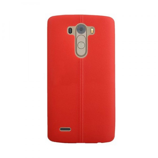LG G3 D855 Ultra İnce Dikişli TPU Arka Kapak Kırmızı…