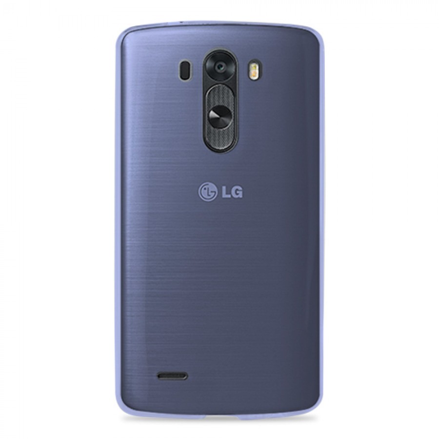 LG G3 Kılıf Soft Silikon Şeffaf-Mavi Arka Kapak