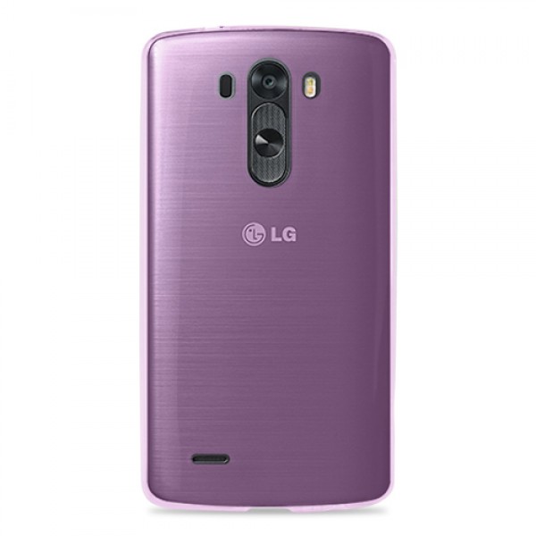 LG G3 Kılıf Soft Silikon Şeffaf-Pembe Arka Kapak…
