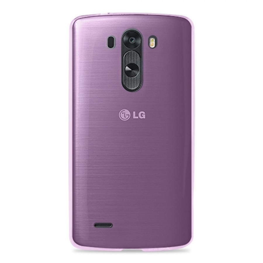 LG G3 Kılıf Soft Silikon Şeffaf-Pembe Arka Kapak