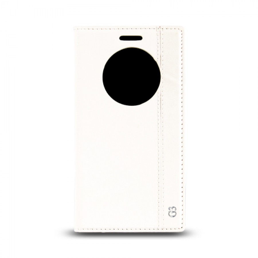 LG G3 Stylus Gizli Mıknatıslı Pencereli Magnum Kılıf Beyaz