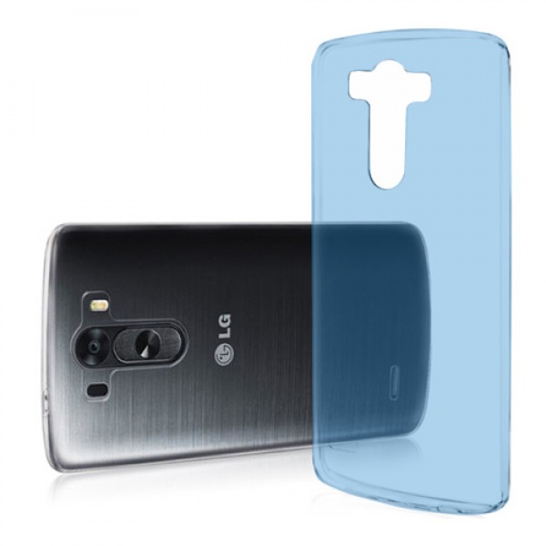 LG G4 Beat 5.2" Kılıf Soft Silikon Şeffaf-Mavi Arka Kapak…