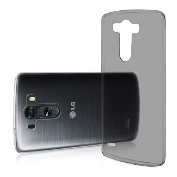 LG G4 Beat 5.2" Kılıf Soft Silikon Şeffaf-Siyah Arka Kapak…
