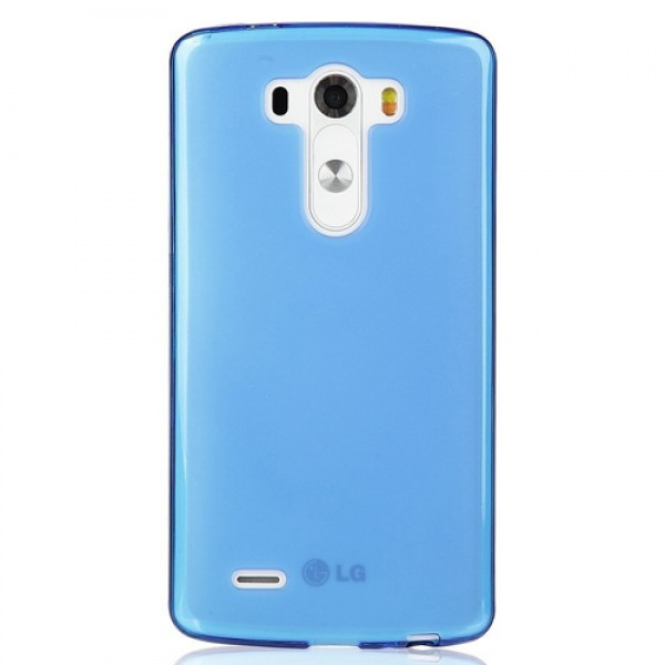 LG G4 Kılıf Soft Silikon Şeffaf-Mavi Arka Kapak…