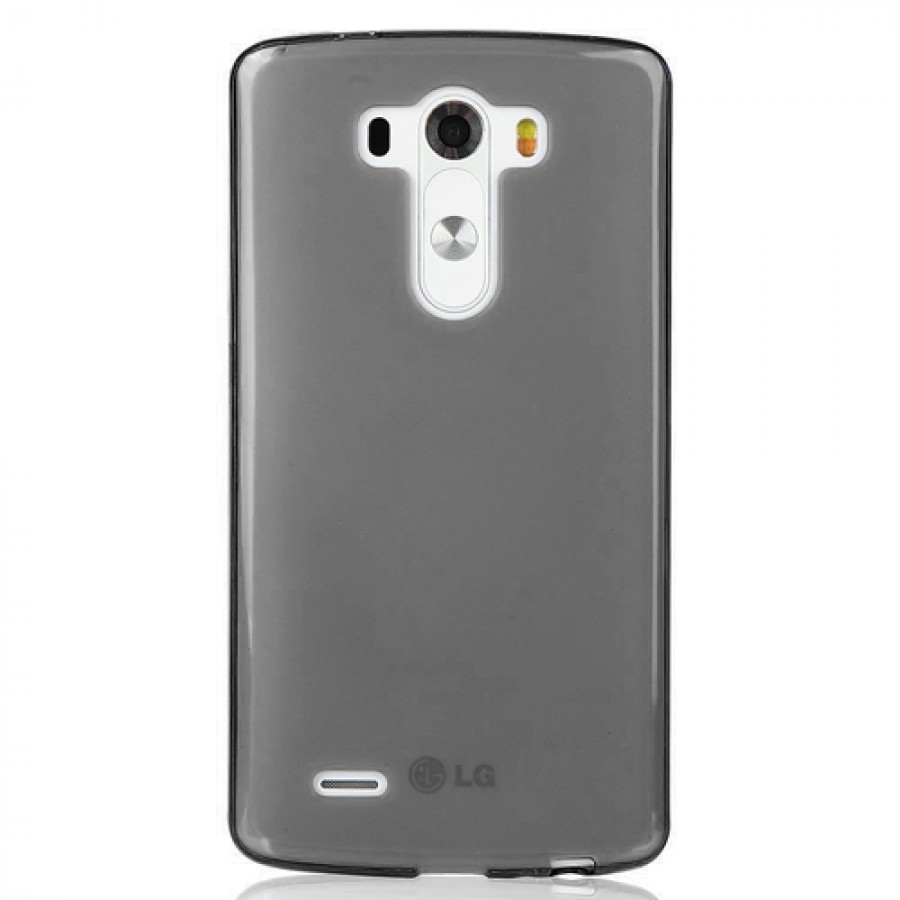 LG G4 Kılıf Soft Silikon Şeffaf-Siyah Arka Kapak