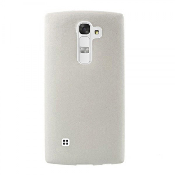 LG G4C Mini H525 Kılıf Deri Dokulu Slikon Arka Silikon Kılıf Beyaz…