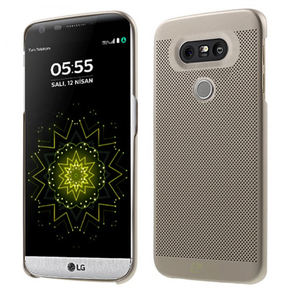 LG G5 Kılıf Loopee Point Sert Arka Kapak Gold…