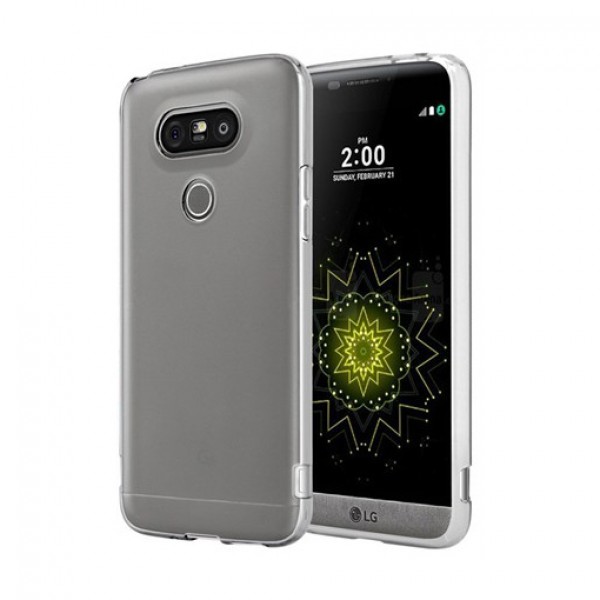 LG G5 Kılıf Soft Silikon Şeffaf-Siyah Arka Kapak…