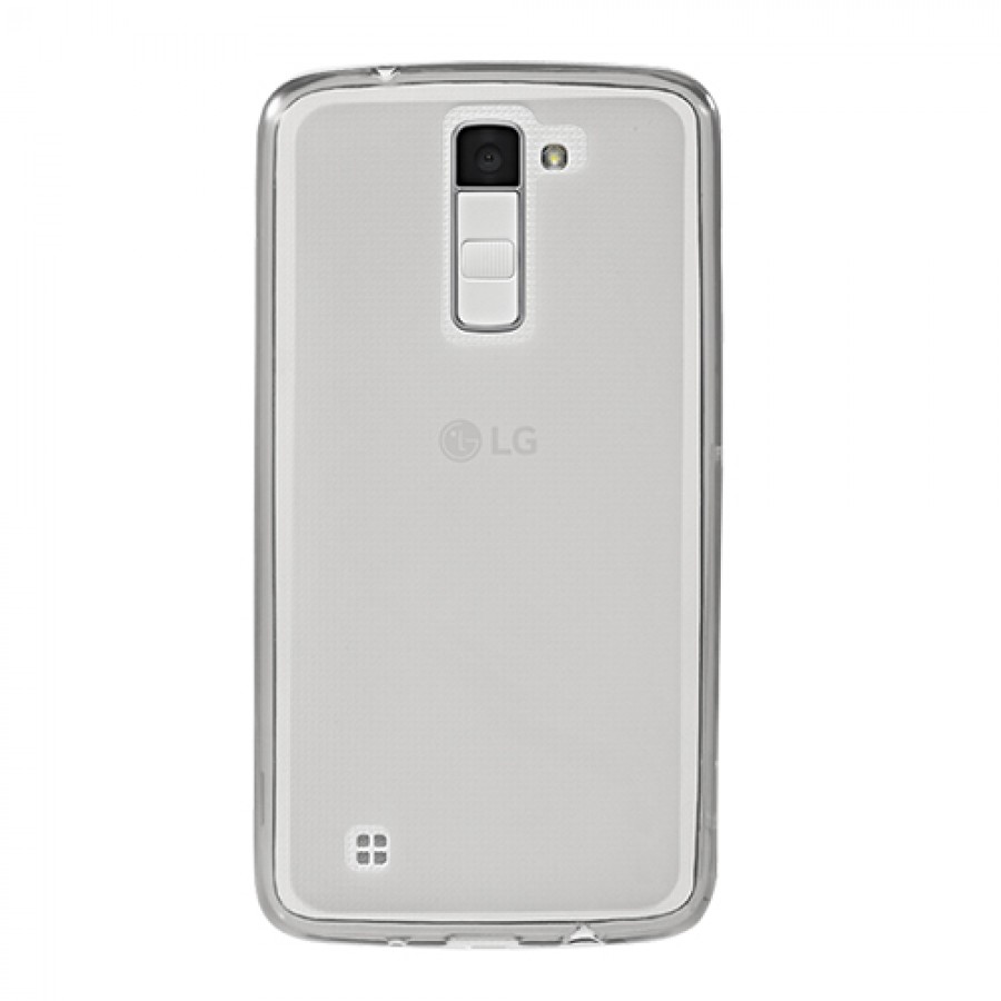 LG K10 (K430) Kılıf Soft Silikon Şeffaf-Siyah Arka Kapak