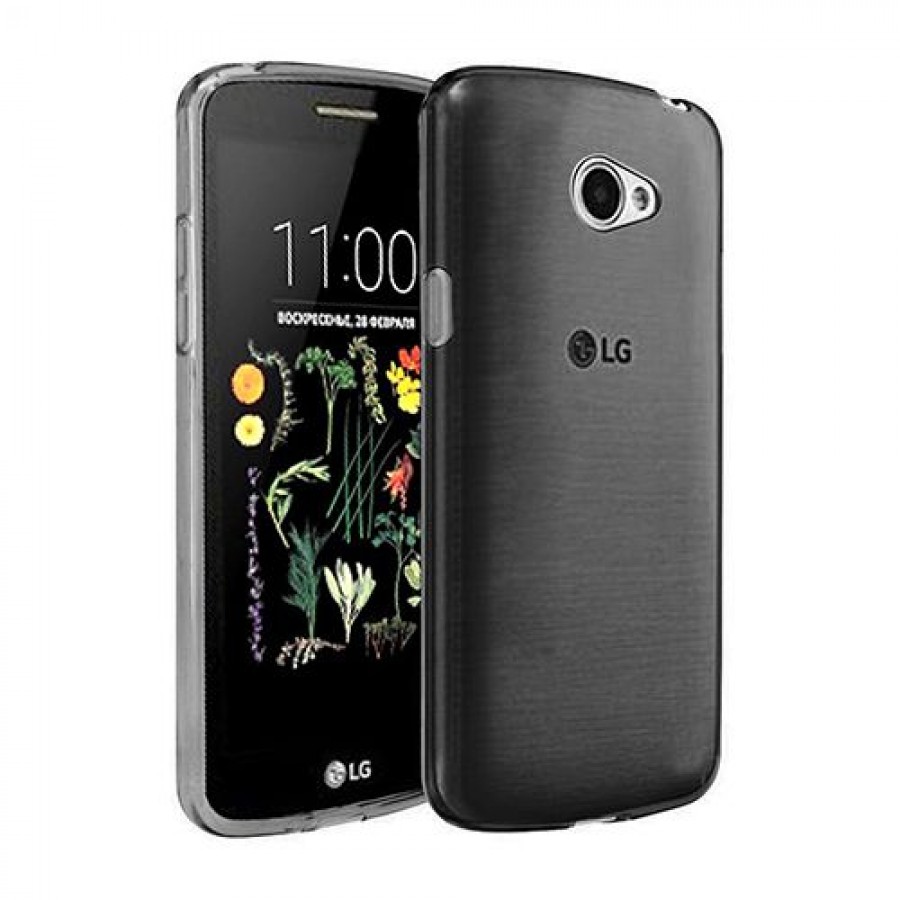 LG K5 Kılıf Soft Silikon Şeffaf-Siyah Arka Kapak