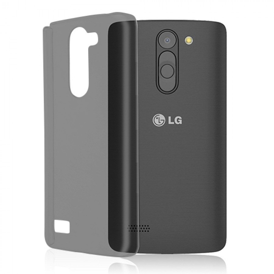 LG L Prime (D337) Kılıf Soft Silikon Şeffaf-Siyah Arka Kapak