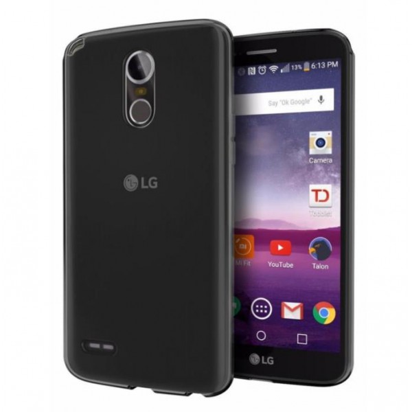 LG Stylus 3 Kılıf Soft Silikon Şeffaf-Siyah Arka Kapak…