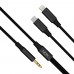 LinkTech A204 Type-C + Lightning - 3.5mm AUX Kablo 1.20mt Siyah