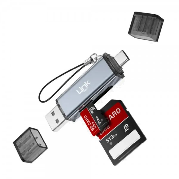 LinkTech A207 USB-A to Type-C Hafıza Kart Okuyucu Dönüştürücü… LinkTech A207 USB-A to Type-C Hafıza Kart Okuyucu Dönüştürücü…
