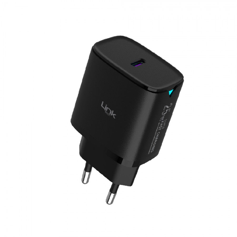 LinkTech C310 25W PD 3.0 USB-C Şarj Adaptörü Siyah