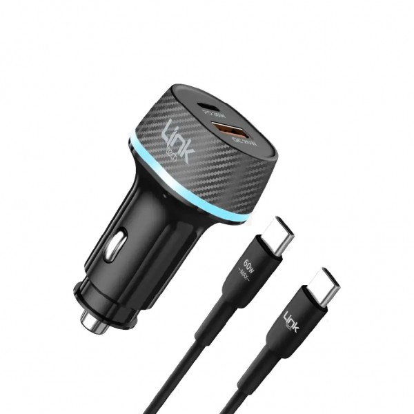 LinkTech C434 55W Dual PD30W + QC25W Araç Şarj Aleti Type-C to Type-C Ka…