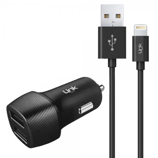 LinkTech C492 Araç Şarj Aleti ve Lightning USB Kablo Set 2.4A 2x USB…
