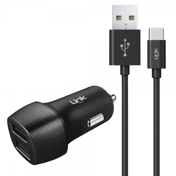 LinkTech C493 Araç Şarj Aleti ve Type-C USB Kablo Set 2.4A 2x USB…