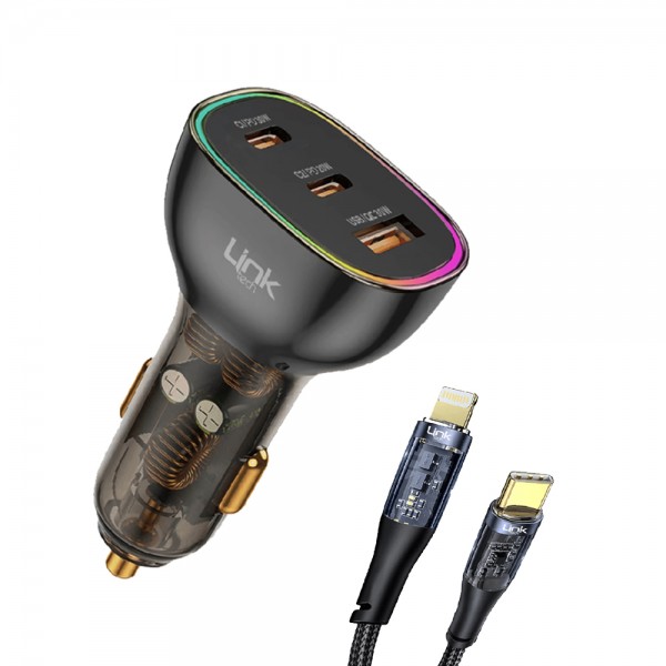 LinkTech C507 80W 2xPD 30+20W Type-C to Lightning USB Araç İçi Şarj Al…