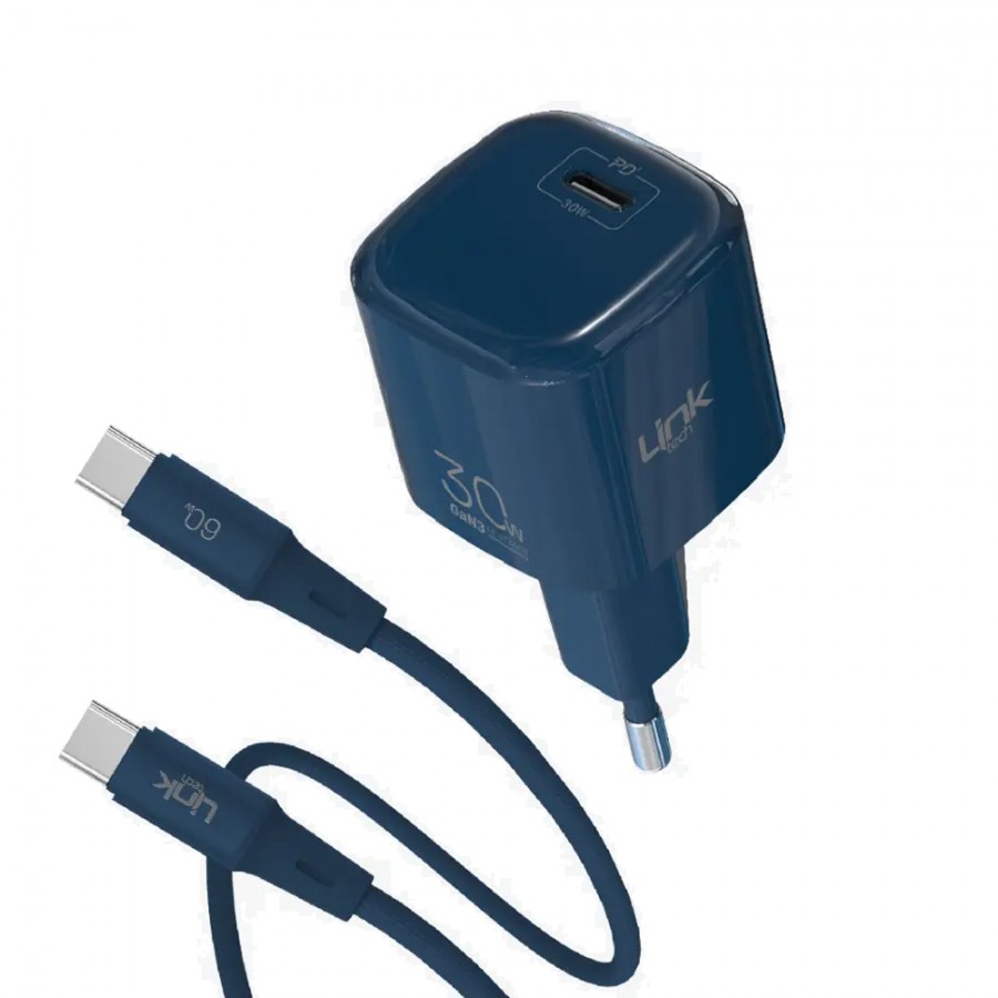 LinkTech G823 30W GaN Adaptör + 60W Type-C Kablolu Şarj Aleti LinkTech G823 30W GaN Adaptör + 60W Type-C Kablolu Şarj Aleti