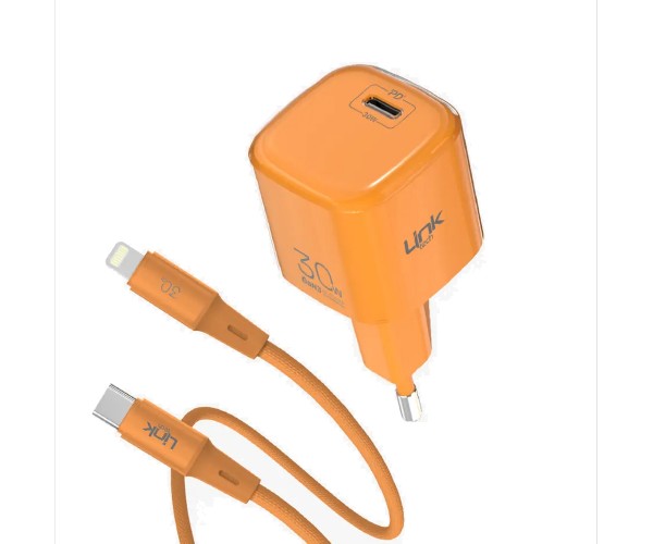 LinkTech G824 30W GaN Adaptör + 30W Lightning Kablolu Şarj Aleti&hellip;