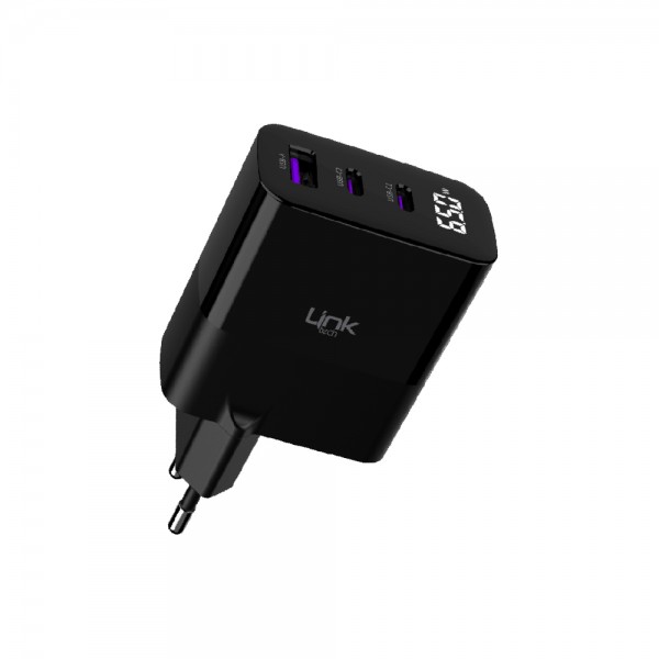 LinkTech G852 Premium 65W PD GaN3 1xUSB + 2x USB-C Şarj Adaptörü…