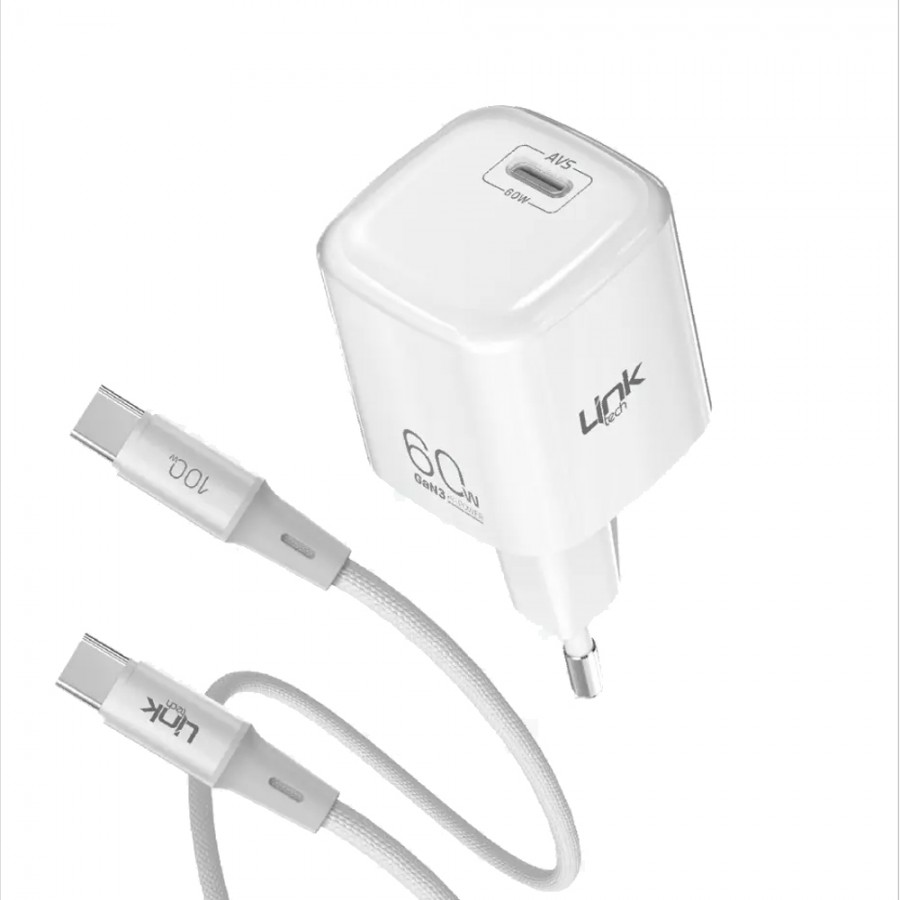 LinkTech G866 60W GaN AVS Adaptör + 100W Type-C Kablolu Şarj Aleti LinkTech G866 60W GaN AVS Adaptör + 100W Type-C Kablolu Şarj Aleti