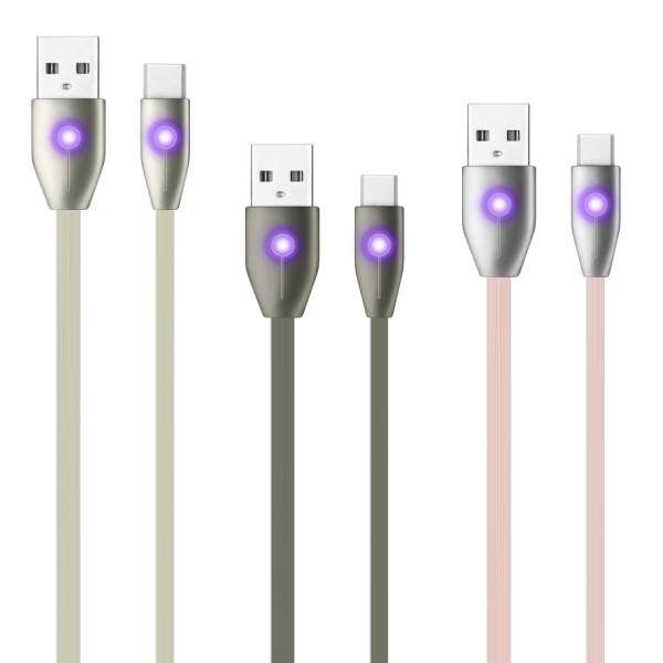 LinkTech K486 Type-C Led Işıklı 1.2mt Yassı Şarj ve Data Kablosu…
