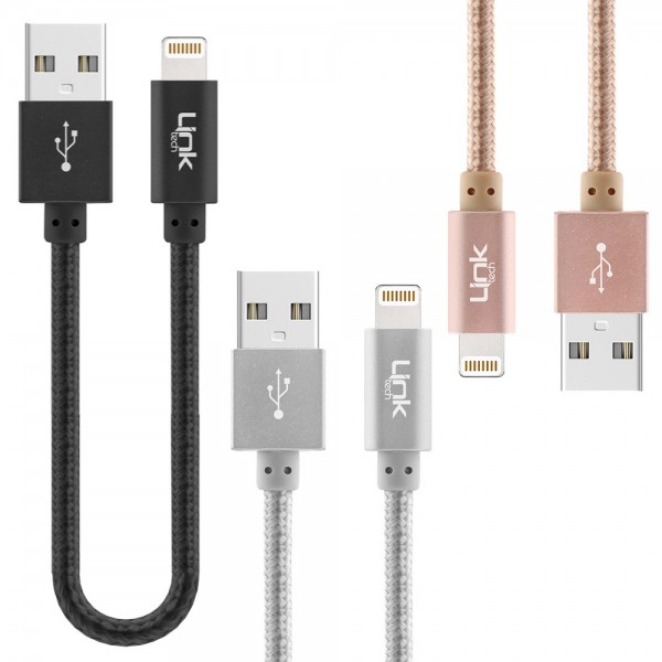 LinkTech K544 Safe Lightning USB Örgü Metal Data/Şarj Kablosu 30cm…