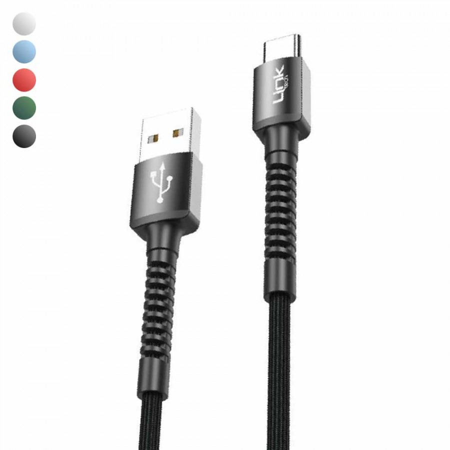 LinkTech K552 Type-C USB Metal Başlı Data/Şarj Kablosu 3A 1mt