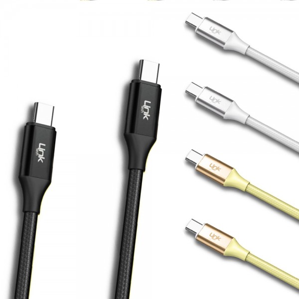 Linktech K598 Type-C to Type-C Örgü Metal Başlı Şarj ve Data Kabl…