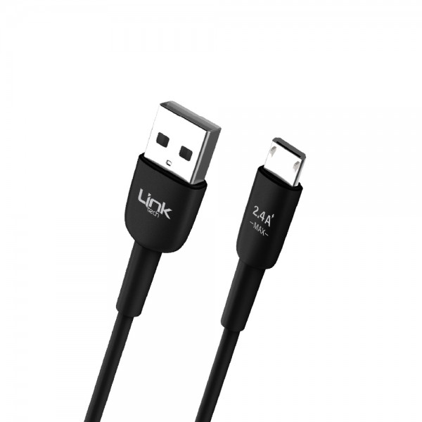 LinkTech K600 Premium Micro USB Data/Şarj Kablosu 2.4A 1mt Siyah…