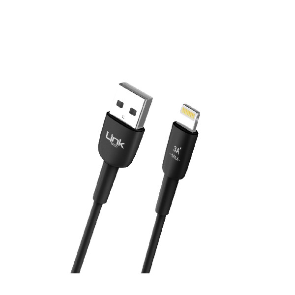 Linktech K601 Safe USB - iPh Lightning 3A Data ve Şarj Kablosu 1mt Siyah…