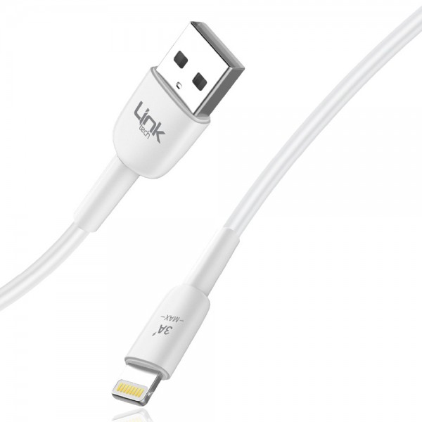LinkTech K606 USB - iPh Lightning 3A 2mt Şarj Kablosu Beyaz…