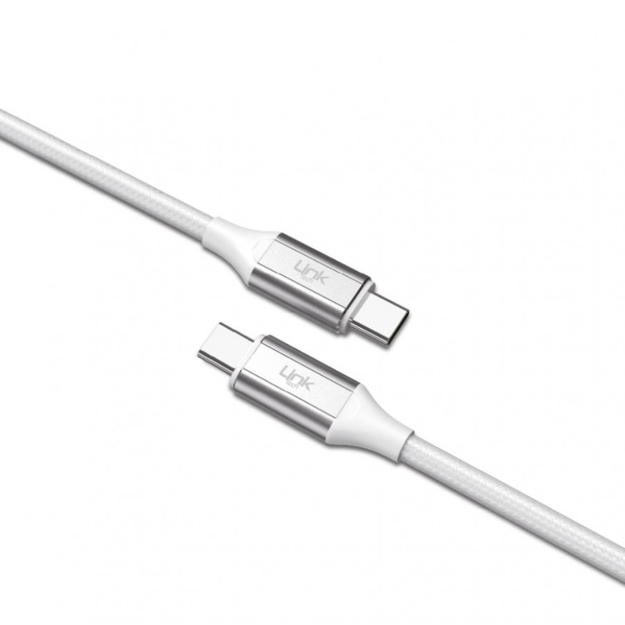 Linktech K635 Premium Type-C - Type-C Data/Şarj Kablosu 5A 1.2mt Beyaz