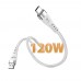 LinkTech K654 USB - Type-C 120W 6A 1mt Örgü Şarj Kablosu Beyaz