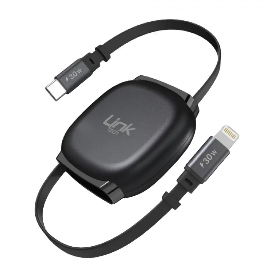 LinkTech KN02 30W 3A Hızlı Type-C to Lightning Makaralı Şarj ve Data Kablosu