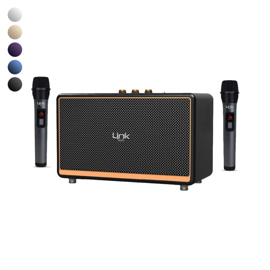 LinkTech M408 Premium Retro 2x Mikrofonlu 100W Bluetooth Hoparlör