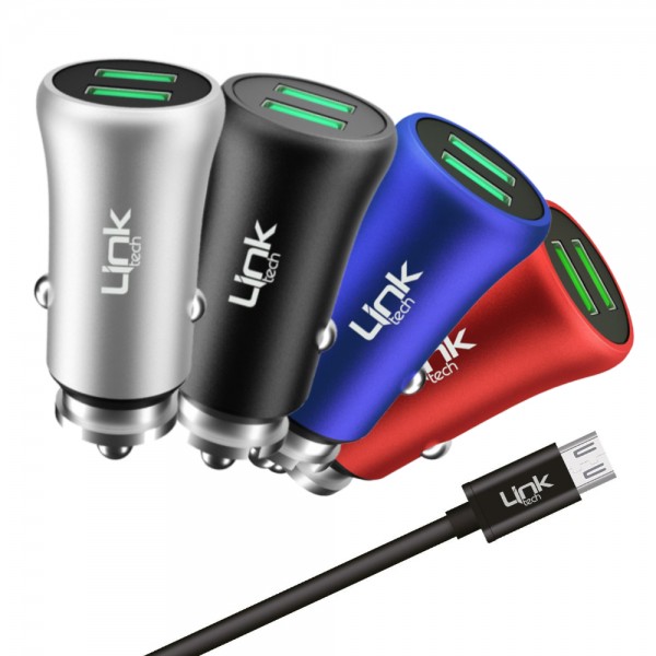 LinkTech M581 12W 2.4A Metal Araç Şarj Aleti ve Micro USB Kablo Set…